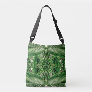 Bolsa Ajustável Padrão de Folhas Verdes e Gotículas de Chuva