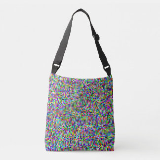 Bolsa Ajustável Padrão de Fundo de Quadrados de Pixel Coloridos