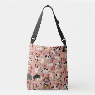 Bolsa Ajustável Padrão de Gato Ukiyo-e Japonês Vintage: Kuniyoshi