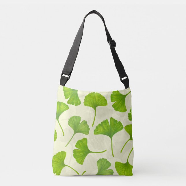 Bolsa Ajustável Padrão de ginkgo em branco (Frente)