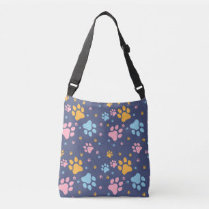 Bolsa Ajustável Padrão de Impressões de Patas de Animais Coloridos