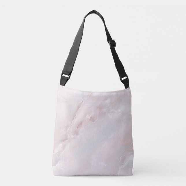 Bolsa Ajustável Padrão de mármore natural Luxe inspirado em pedra (Frente)