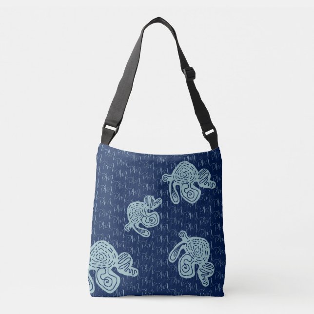Bolsa Ajustável Padrão de Monograma Abstrato (Frente)