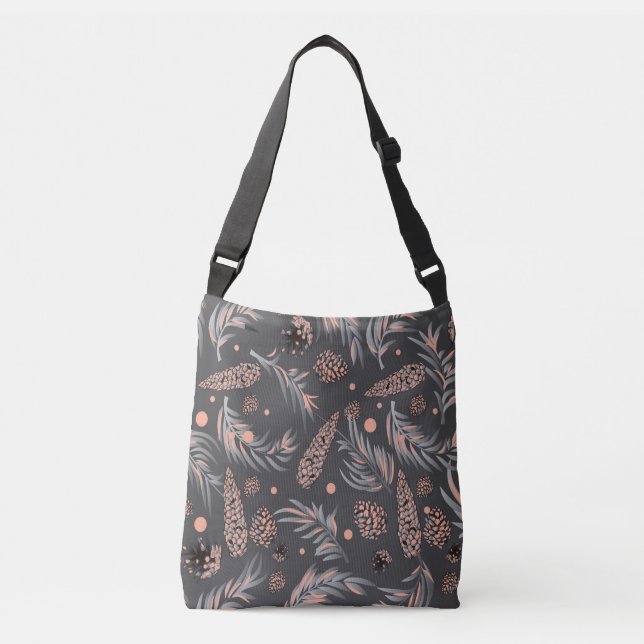 Bolsa Ajustável Padrão de Natal, Pine Snow (Frente)