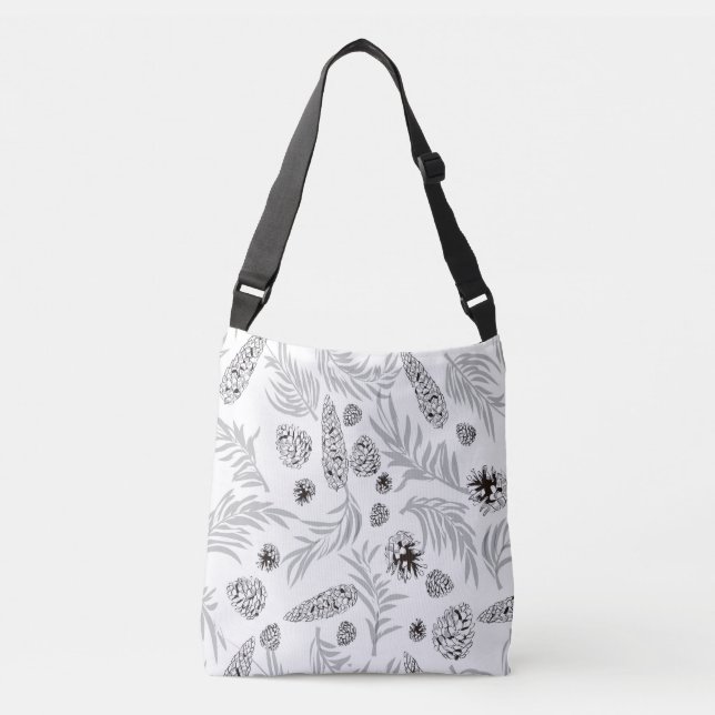 Bolsa Ajustável Padrão de Natal, Pine Snow 7 (Frente)