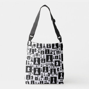 Bolsa Ajustável Padrão de peças do xadrez - Preto e branco