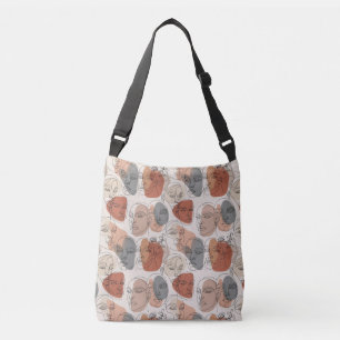 Bolsa Ajustável Padrão de Rosto Feminino Abstrato