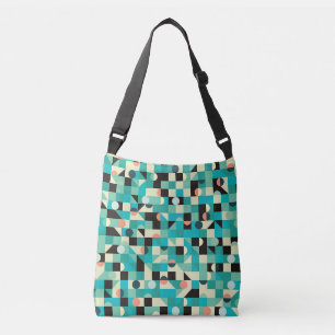 Bolsa Ajustável Padrão de safra com triângulos e círculos.