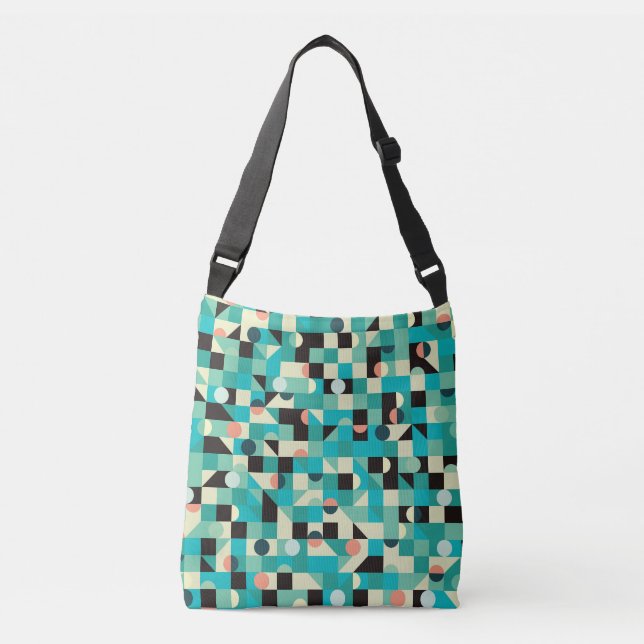 Bolsa Ajustável Padrão de safra com triângulos e círculos. (Frente)