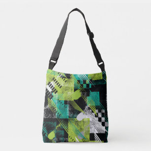 Bolsa Ajustável Padrão de stripes de pontos geométricos de abstrat