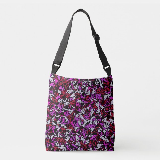 Bolsa Ajustável Padrão de Triângulo Roxo Vermelho (Frente)
