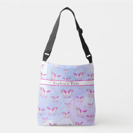 Bolsa Ajustável Padrão de unicórnio rosa fofo com nome personaliza