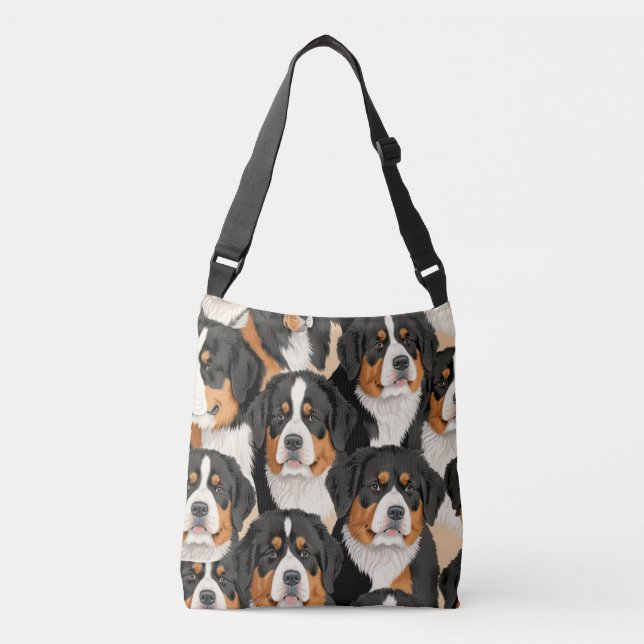 Bolsa Ajustável Padrão Decorativo dos Cachorros de Montanha Bernes (Frente)