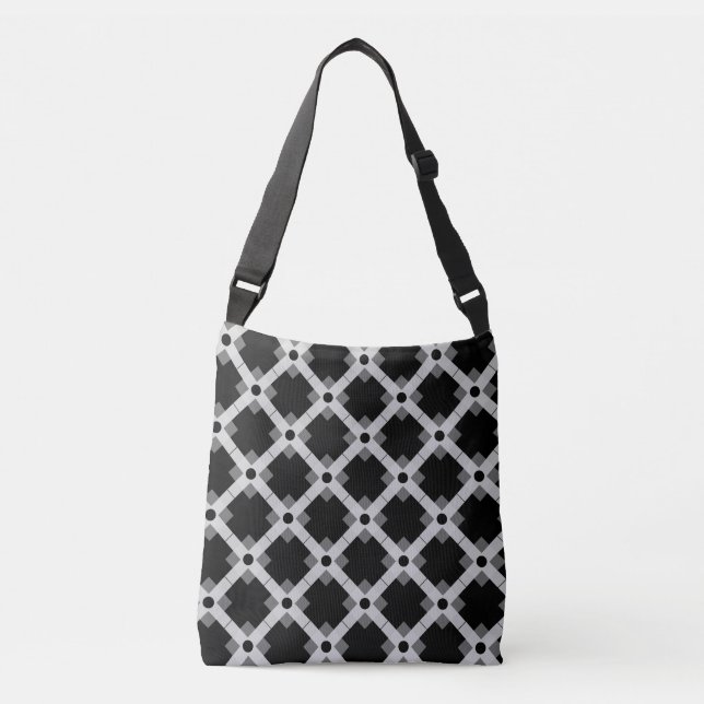 Bolsa Ajustável Padrão Diagonal Cruz Inka Cinza (Frente)