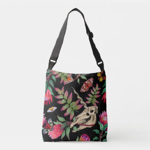 Bolsa Ajustável Padrão Escuro do Unicórnio da Floresta Mágica.
