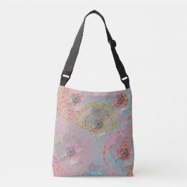 Bolsa Ajustável Padrão floral colorido com linhas gráficas pontilh