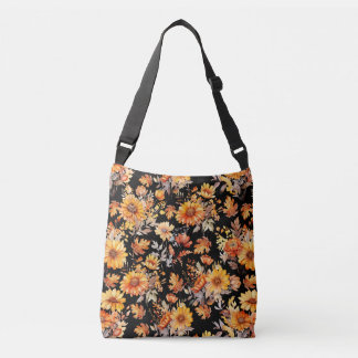 Bolsa Ajustável Padrão Floral do outono B01 Preto BG