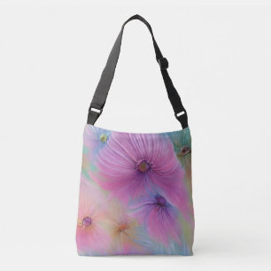 Bolsa Ajustável Padrão Floral Rosa Suave