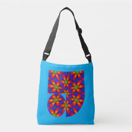 Bolsa Ajustável Padrão Floral Vermelho Cinto