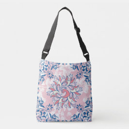 Bolsa Ajustável Padrão Floral Vida Brilhante em Rosa e Azul