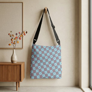 Bolsa Ajustável Padrão Geométrico Óptico Dinâmico Coral Verde-azul