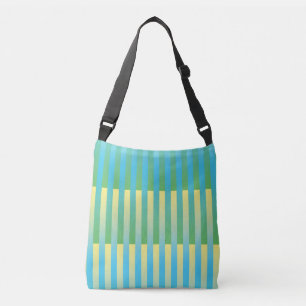 Bolsa Ajustável Padrão Listrado Azul Amarelo Verde