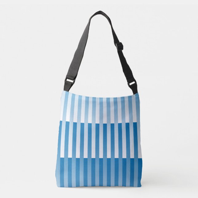 Bolsa Ajustável Padrão Listrado Azul Branco (Frente)