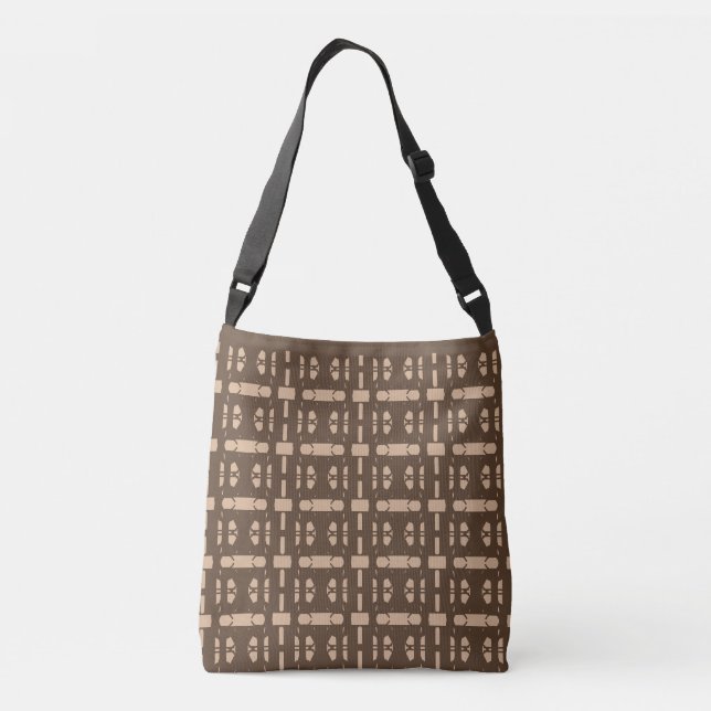 Bolsa Ajustável Padrão Marrom e Bege Elegante (Verso)
