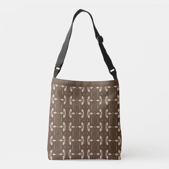 Bolsa Ajustável Padrão Marrom e Bege Elegante (Verso)