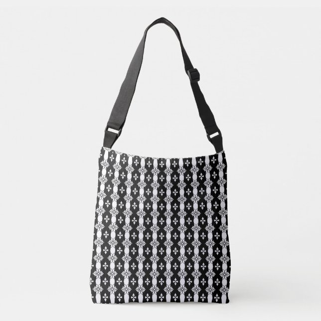 Bolsa Ajustável Padrão moderno Elegante de Abstrato a preto e bran (Frente)