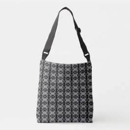 Bolsa Ajustável Padrão Preto e Prata Claro Único Moderno