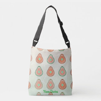 Bolsa Ajustável Padrão Retro de Abacate – Pêssego e Verde Menta