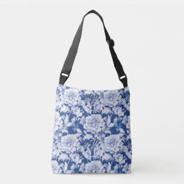 Bolsa Ajustável Padrão rosa de repetição branco/azul pálido
