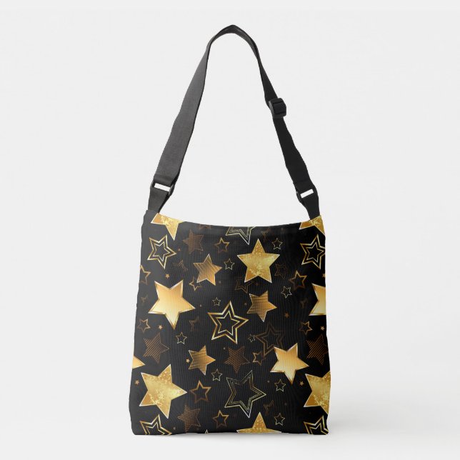 Bolsa Ajustável Padrão sem costura com estrelas de Ouro (Frente)