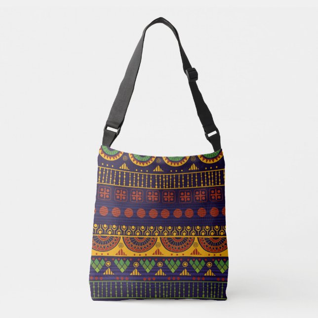 Bolsa Ajustável Padrão tribal, versátil para vários usos. (Frente)