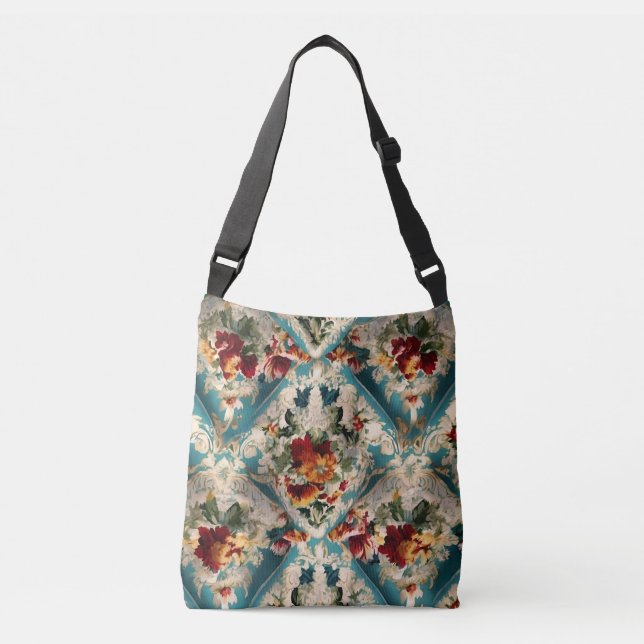 Bolsa Ajustável Padrão Whimsical Italiano Floral Damask (Frente)
