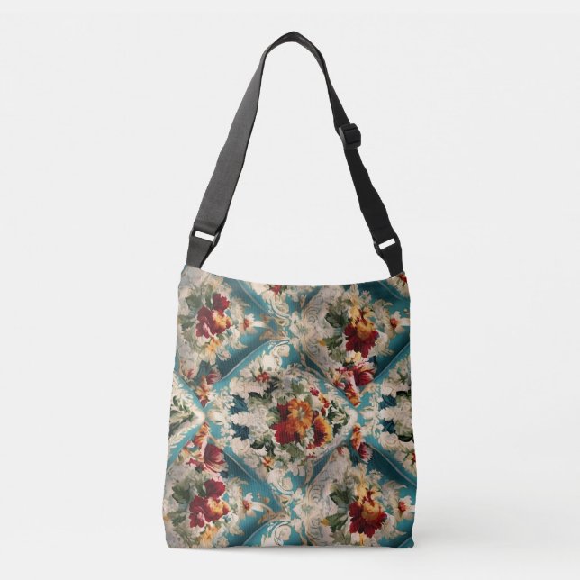 Bolsa Ajustável Padrão Whimsical Italiano Floral Damask (Frente)