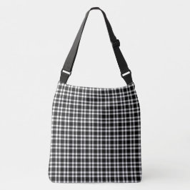 Bolsa Ajustável Padrão Xadrez Preto Branco