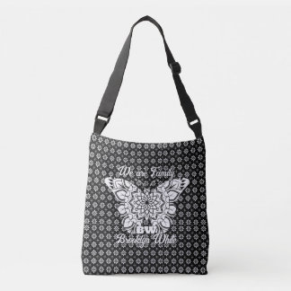Bolsa Ajustável PadrãoMandala Borboleta Preta&Branca Personalizada