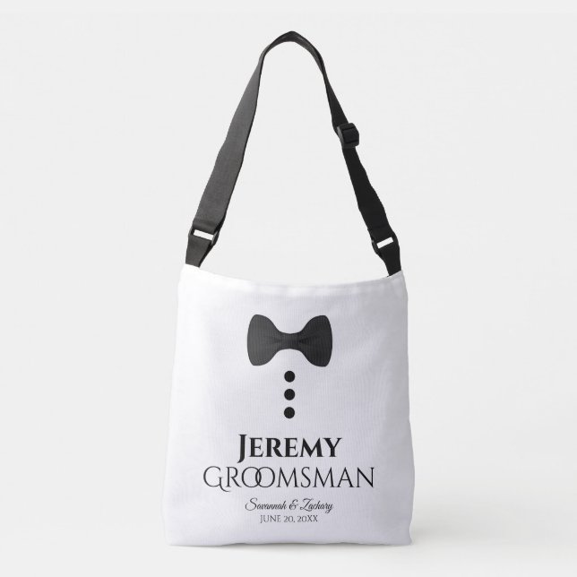 Bolsa Ajustável Padrinho de casamento Black Tie Weds Swag Bag (Frente)