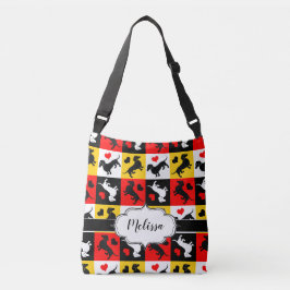 Bolsa Ajustável Padrões de Gingham Coloridos de Sacos e Corações