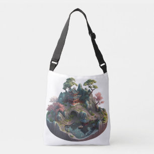 Bolsa Ajustável Paisagem 3D Fantasia Chinesa Bastão Cruzado