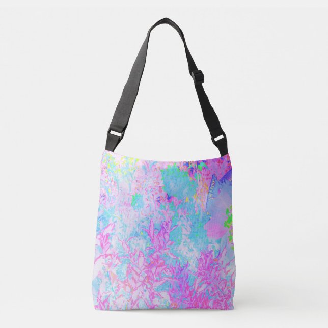 Bolsa Ajustável Paisagem Azul Aqua e Rosa Quente (Frente)
