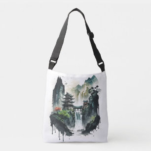 Bolsa Ajustável Paisagem Chinesa Antiga com Cascata