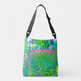 Bolsa Ajustável Paisagem do Jardim Impressionista Azul Aqua