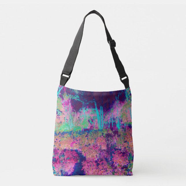 Bolsa Ajustável Paisagem Impressionista Roxa e Rosa Quente (Frente)