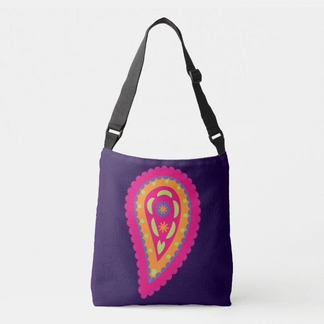 Bolsa Ajustável Paisley Colorido (Frente)