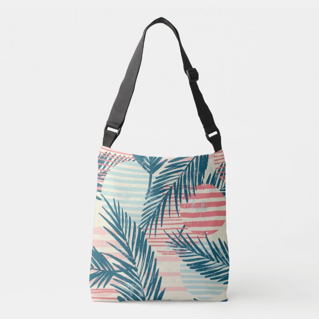 Bolsa Ajustável Palmas exóticas, texturas desenhadas à mão (Frente)
