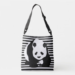 Bolsa Ajustável Panda e faixas brancas e pretas