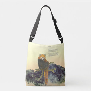 Bolsa Ajustável Panda Vermelha Bonita Pintada À Mão